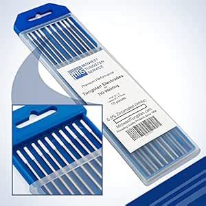 TIG Welding Tungsten Electrodes 0.8% Zirconiated 1/16” x 7” (White, WZ8 ...