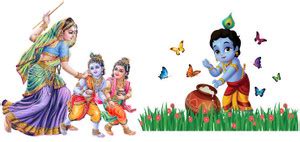 RANGOLI 70 cm Yashoda Maa - Baal Krishna Ji Self Adhesive Sticker Price ...