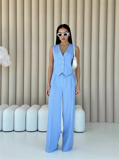 Women Suit Set of Linen Vest & Linen Pants, Linen Pants, Linen Trousers ...