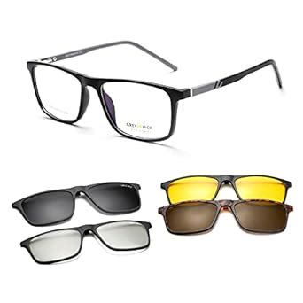 Buy grey jack 3D Clip On Glasses,with 4pcs Lens TR90 Frame Spectacle ...