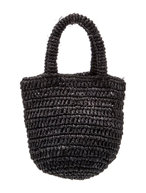 Jenni Kayne Woven Straw Handle Bag - Black Handle Bags, Handbags ...