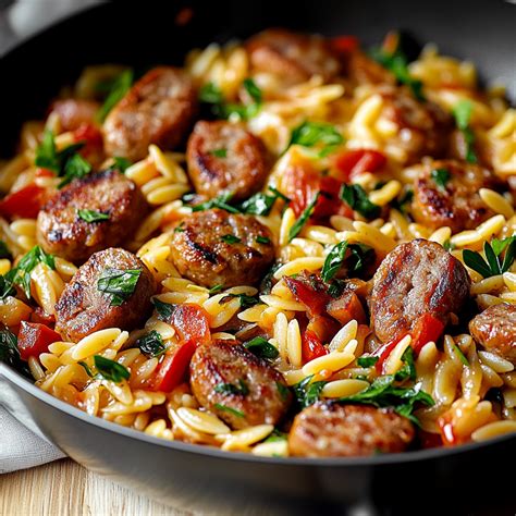 Easy One-Pan Italian Sausage and Orzo Pasta Recipe