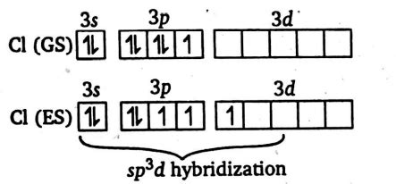 Hybridization present in ClF3 is - Tardigrade