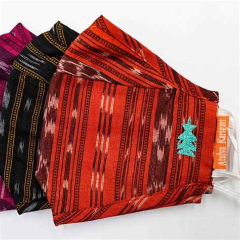 Sambalpuri Facemask Handwoven Saree | Atulya Karigari – Atulyakarigari