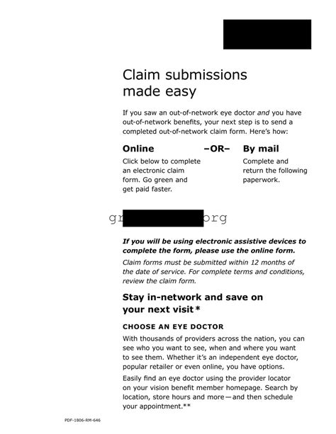 Fill Out a Valid Blue Vision Claim Template Now ≡ Best Places for Green ...
