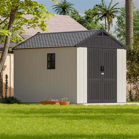 Amazon.com : Patiowell 8x10 FT Outdoor Storage Shed, Plastic Shed Resin ...
