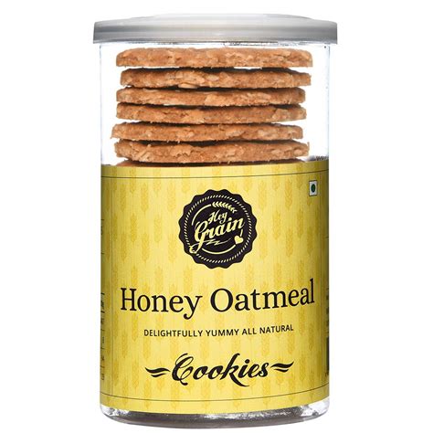 Hey Grain Honey Oatmeal Cookies (Whole Grain Wheat Flour, Rolled Oats ...