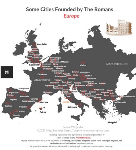 Some Cities founded by the Romans in Europe. : r/MapPorn