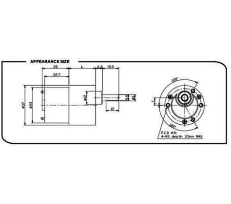 24v DC Gear, Geared Offside Motor 10 rpm High Torque - Side Shaft | Robodo