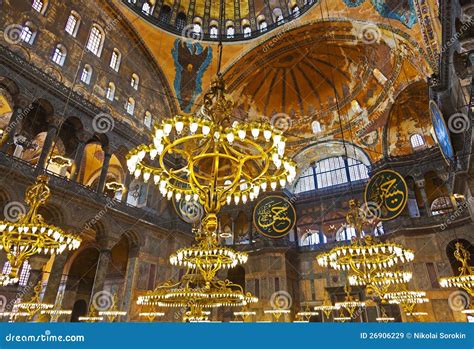 Mosaic Interior in Hagia Sophia at Istanbul Turkey Editorial Stock ...