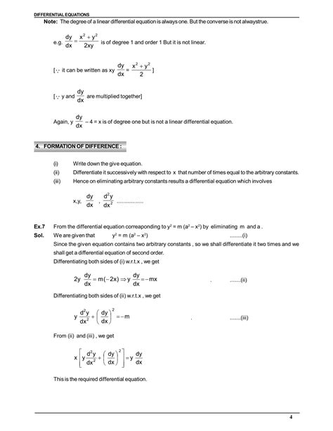 Differential Equations Class 12 Notes for IIT JEE