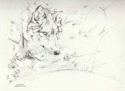 Image result for Ink Drawing RPG Wolf