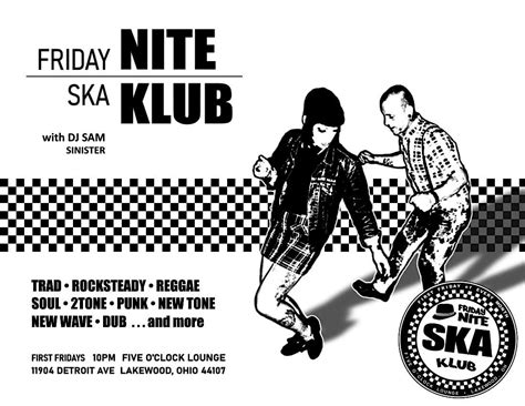 Friday Nite Ska Klub, Five O'Clock Lounge, Lakewood, 1 December to 2 ...