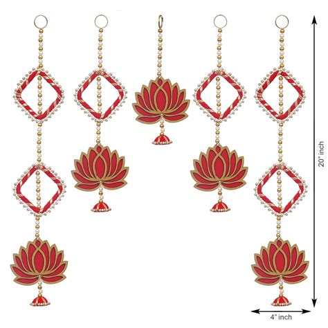 JaipurCrafts Handmade Lotus Door Wall Hanging |Toran Bandhanwar| Wall ...