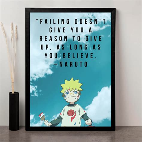 SoulAbiti Kid Naruto Uzumaki inspirational quote framed art (12inch X ...