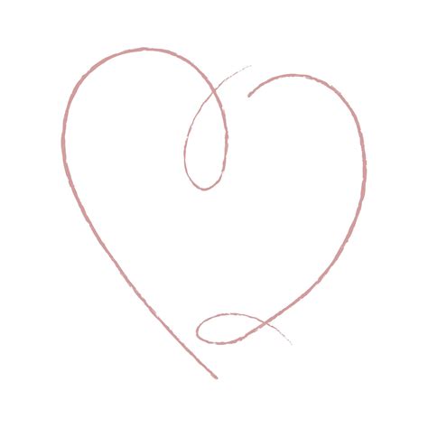 Szkic dłoni, rysunek różowa linia serca miłość doodle na białym tle ...