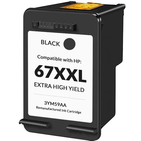 HP 67 Ink Cartridge Replacement | Extra High Yield | Black 3YM59AA