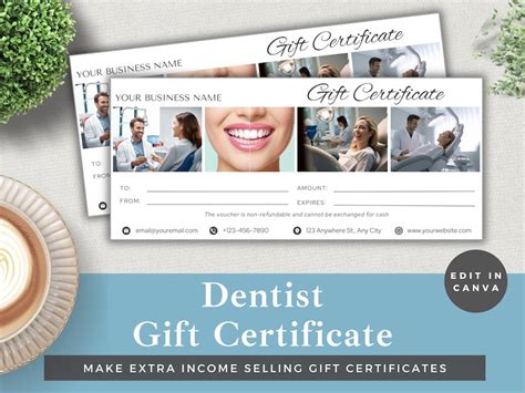 Buy Editable Dentist Gift Certificate Template: Luxury Customer Voucher ...