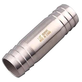 DERPIPE Stainless Steel 1-1/4" Hose Barb, Straight Splice Extend tubing ...