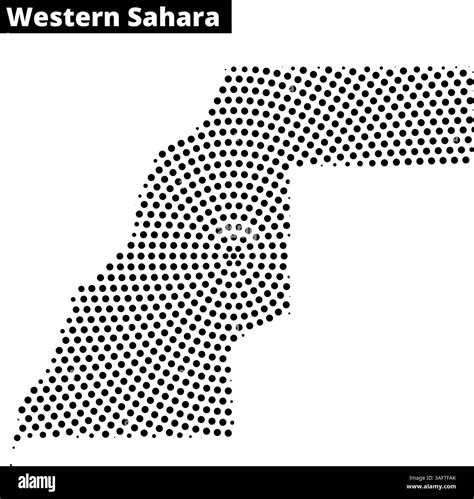 A detailed map outlines the geographical boundaries of Western Sahara, displaying unique ...
