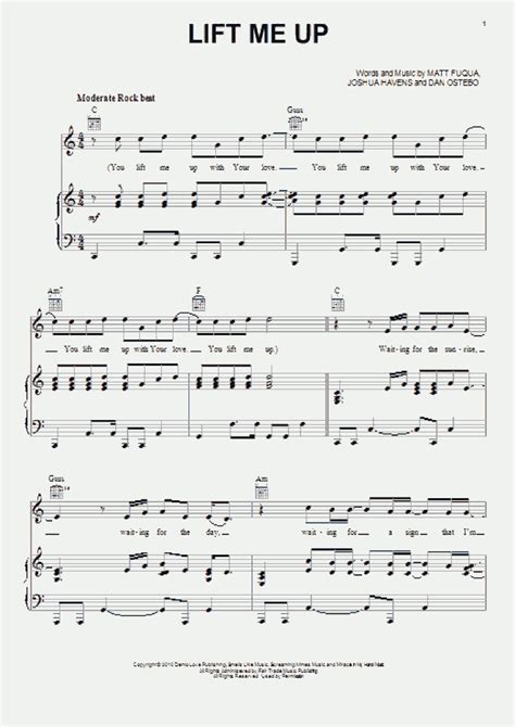 Lift Me Up Piano Sheet Music | OnlinePianist