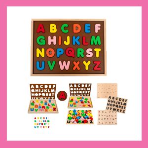 HILIFE English Alphabet Puzzle 3-Layers Uppercase | Wooden ABC Letters ...