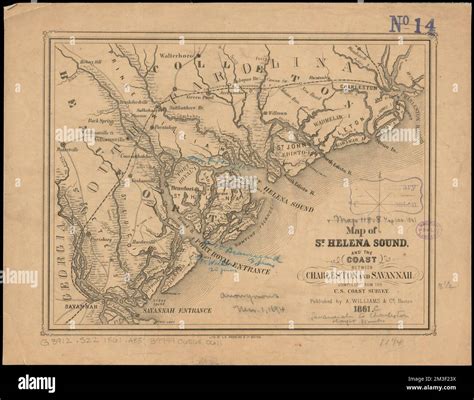 Map of St. Helena Sound, and the coast between Charleston and Savannah ...