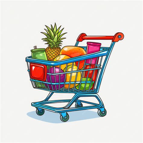 Premium AI Image | Cute and Colorful Shopping Cart Clipart for Your ...