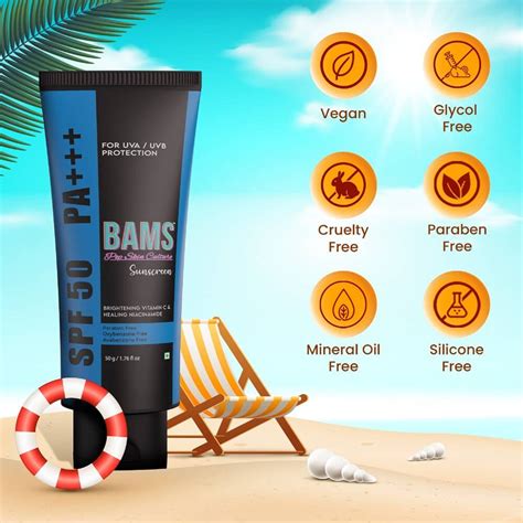 Ultra Light Sunscreen With Vitamin C & SPF 50 PA+++ - 50 G – Bams Cosmetics