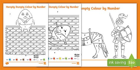 👉 EYFS Humpty Dumpty Colour by Number