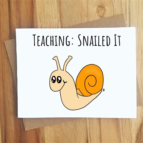 Buy Teaching Snailed It! Snail Pun Greeting Card / Play on Words ...