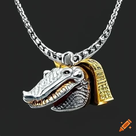 Platinum pendant of an egyptian crocodile god on Craiyon