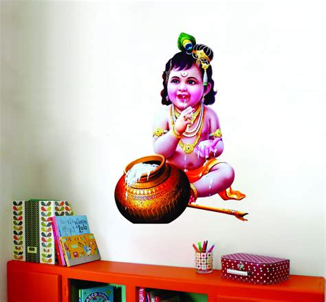 Sticker Studio BAL Krishna Wall Sticker & Decal (PVC Vinyl,Size -58 CM ...