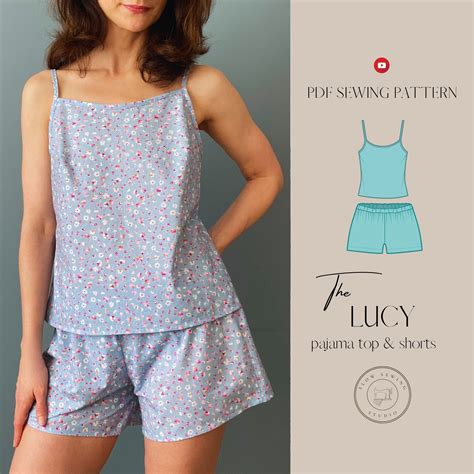 Pajama Set PDF Sewing Pattern | Sleepwear Top & Shorts | Nightwear ...