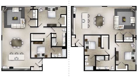 Corner Loft Two Bedroom Floor Plan - The Denham Building