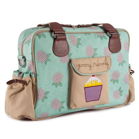 Pink Lining Yummy Mummy Hydrangea Print Changing Bag, Green/Pink
