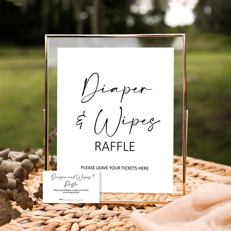 Editable Diaper and Wipes Raffle Baby Shower Game Raffle Ticket and ...