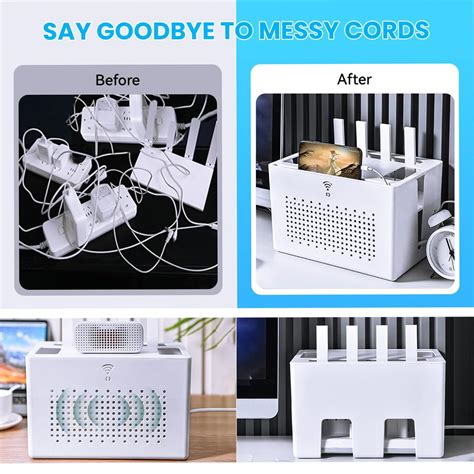Verilux Double Layer Router Stand Cable Organizer Box, Wireless Router ...