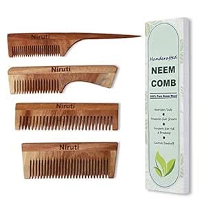 Buy Niruti Kacchi Neem Comb, Wooden Comb | Hair Growth, Hairfall ...