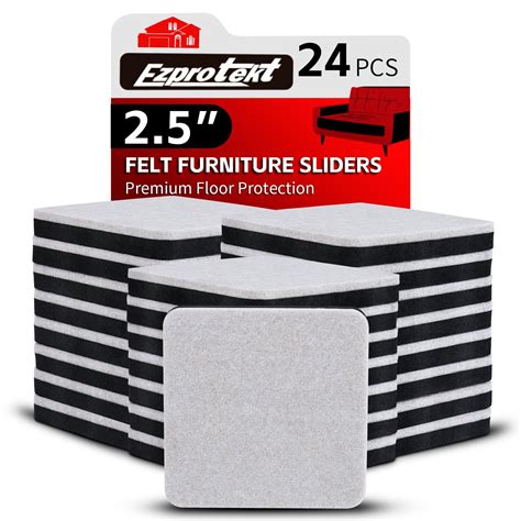 Snapklik.com : 24 PCS 2.5" Square Felt Furniture Movers Sliders For ...