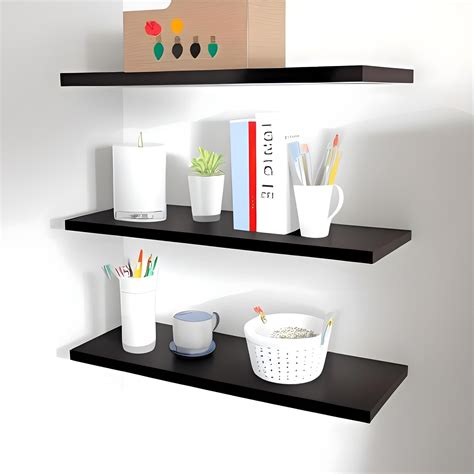 Klaxon Engineered Wood Samara Wall Shelves Pack of 4 (16 * 6 Inches ...