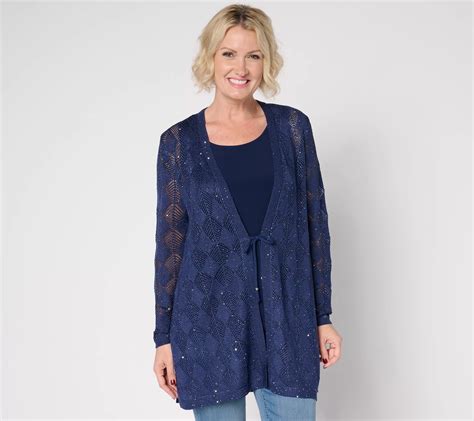 Susan Graver Soleil Open Stitch Sweater Cardigan - QVC.com