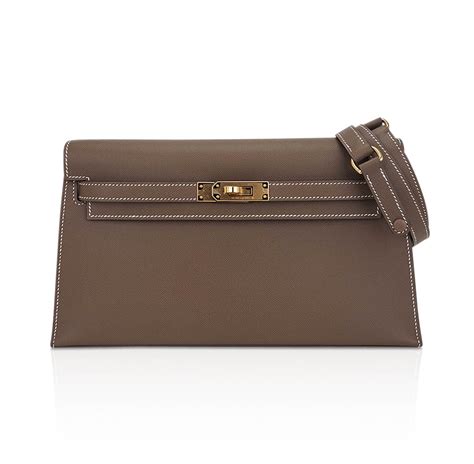 Hermes Kelly Elan Etoupe Veau Madame Leather with Gold Hardware ...