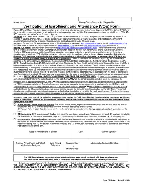 2006 Form TX DPS CDD-104 - Blank Fillable Template | Fill Out, Print ...