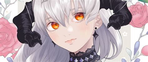 Download wallpaper 2560x1080 girl, horns, cloak, anime, art dual wide ...