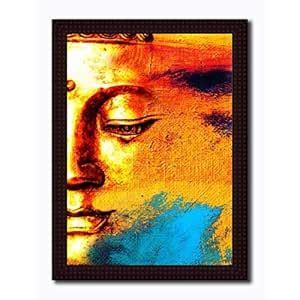 Tamatina Wooden Texture Framed Canvas Painting | Buddhism Paintings ...