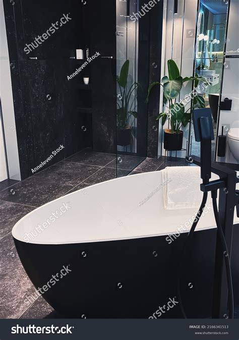 Modern Bathroom Interior Ecofriendly Furniture Decor Stock Photo ...