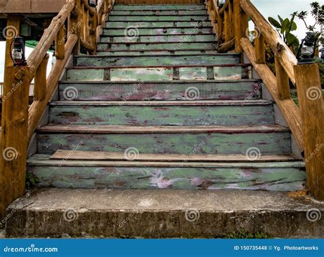 Vintage and Teak Wooden Stairs Stock Photo - Image of dirty, stairs: 150735448