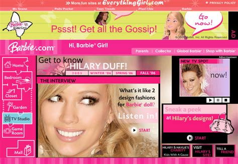 Barbie* Website Y2K | Barbie website, Nostalgia aesthetic, Barbie