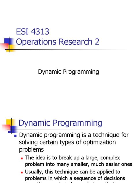 Image result for Mathematical Model of Dynamic Programming